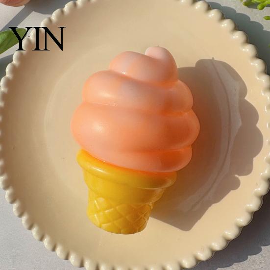 Relaxation Squeeze Ball Transparent Lemon Toy, Stress Relief Jellyfish Ice Cream Reliever Soft Clear Cube Sensory Toy for Kids Adults