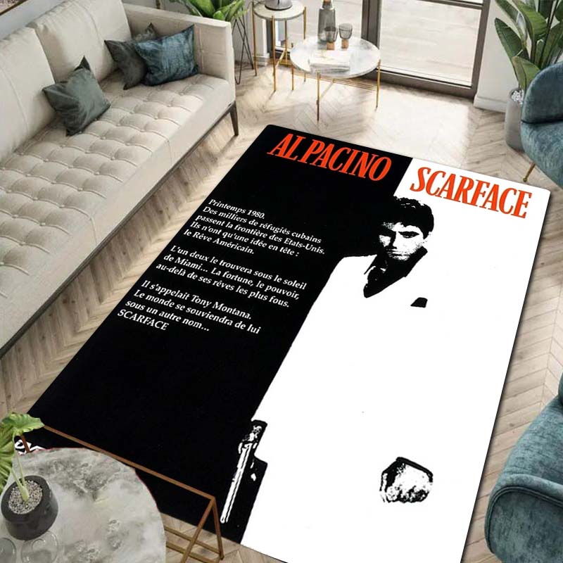 Ковер с 3D-печатью Тони из «Лица со шрамом» для спальни, гостиной, домашнего дивана, детских игр, большой декоративный коврик для пола, подарок