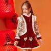 ASK JUNIOR Зимний утепленный Ханфу для девочек Новогодний наряд