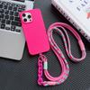Shockproof Crossbody Necklace Cord Strap Case for iPhone 16 Pro 15 14 Plus 13 12 Pro Max 11 Solid Color Matte Tpu Soft Cover