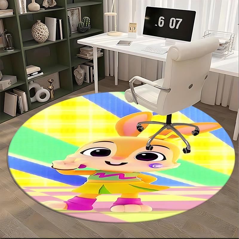 Коврик для стула Pinkfong Wonderstar, Круглый ковер, Офисный ковер, Нескользящий, Подходит для гостиных, спален, Декор 1205518a