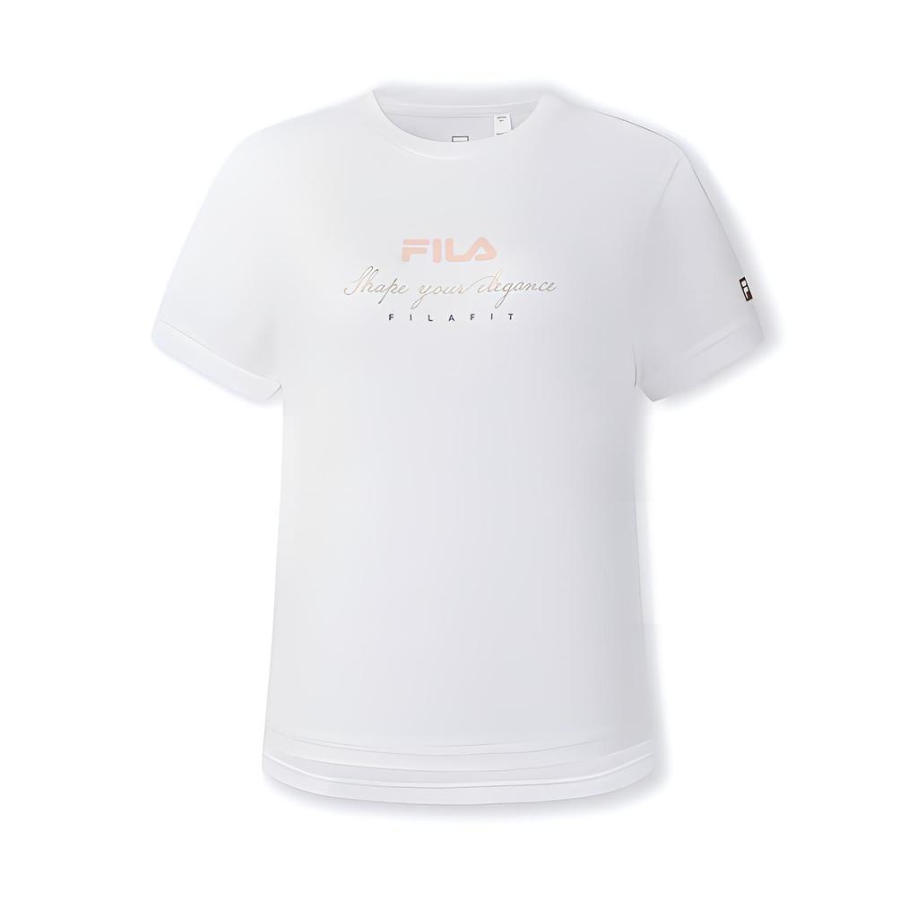 Fila Fitness Versatile Comfortable Casual Sports Simple Skin-Friendly Short Sleeve T-Shirt Women T-Shirts Jade-White A11W521107F-WT