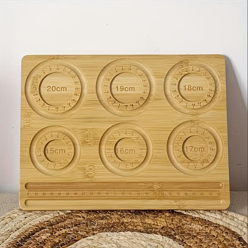 Бамбуковый лоток для дизайна украшений с плюшевой поверхностью для браслетов, ожерелий, DIY рукоделия, органайзер для инструментов для бисероплетения с индикаторами диаметра