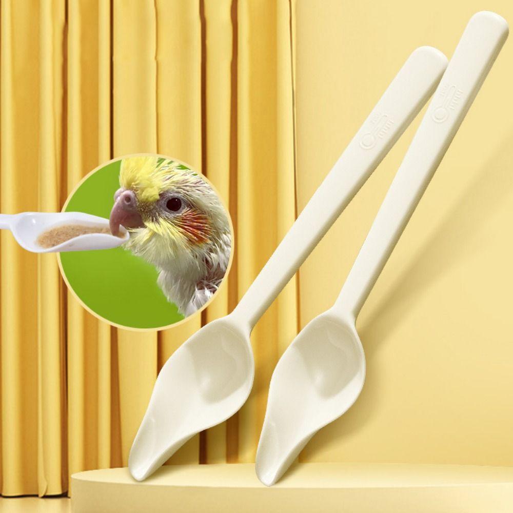 Long Handle Bird Feeding Spoon Heat-resisting Bird Food Water Spoon Chicks Spoon  for Feeding
