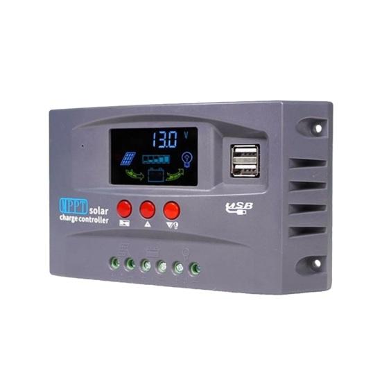 Контроллер панели солнечной зарядки 30A-100A 12В/24В Системы Регулятор солнечной зарядки со стабилизацией напряжения Защита от перезаряда Рассеивание тепла