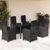 VidaXL Garden Dining Set with Cushions 7 Pcs, Patio Table and Chairs, Outdoor Furniture Terrace, Modern, 3212539