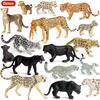 Oenux African Wild Animals Simulation Savage Cheetah Snow Leopard Jaguar Action Figure Figurines PVC Model Educational Kid Toys