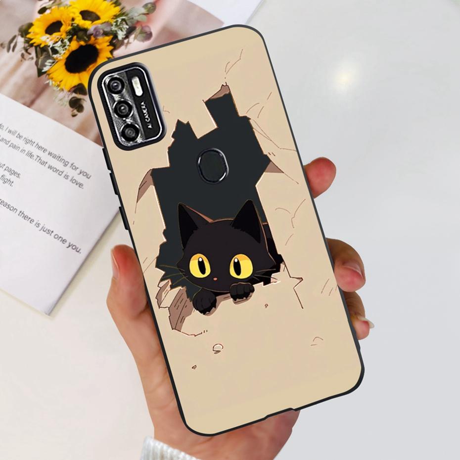 Симпатичный чехол для ZTE Blade A7s 2020 / Optus X Pro / Telstra Evoke Plus 2, черный, силиконовый, мягкий, чехол-обложка для Zte A7s (2020) А7020