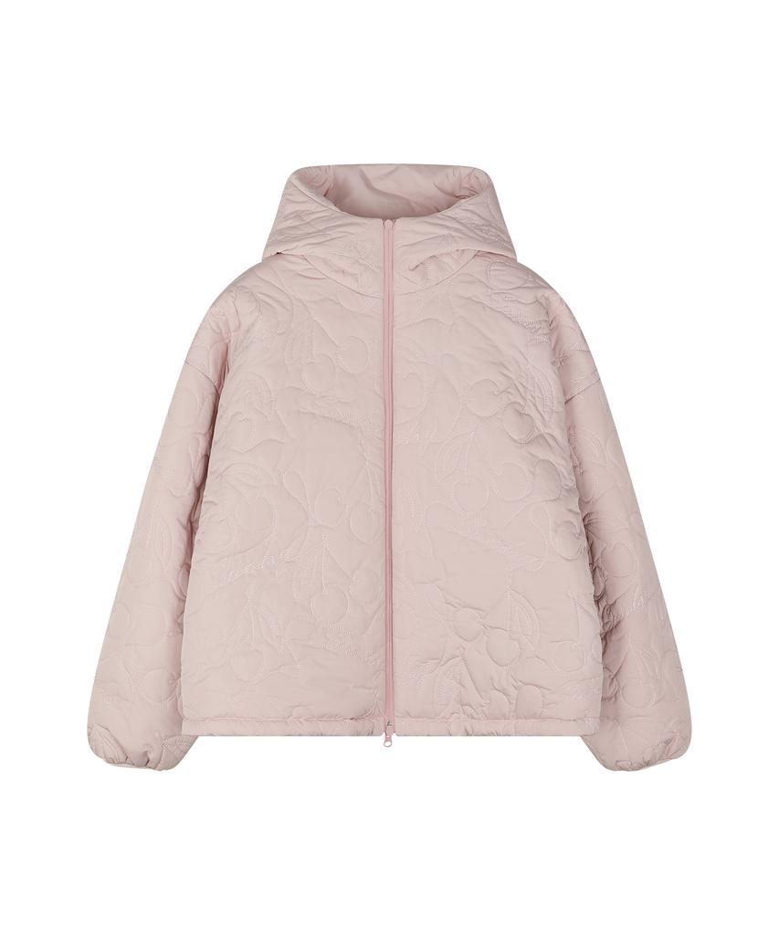Sunday Fruit Market Cherry Reversible Puffer Pink