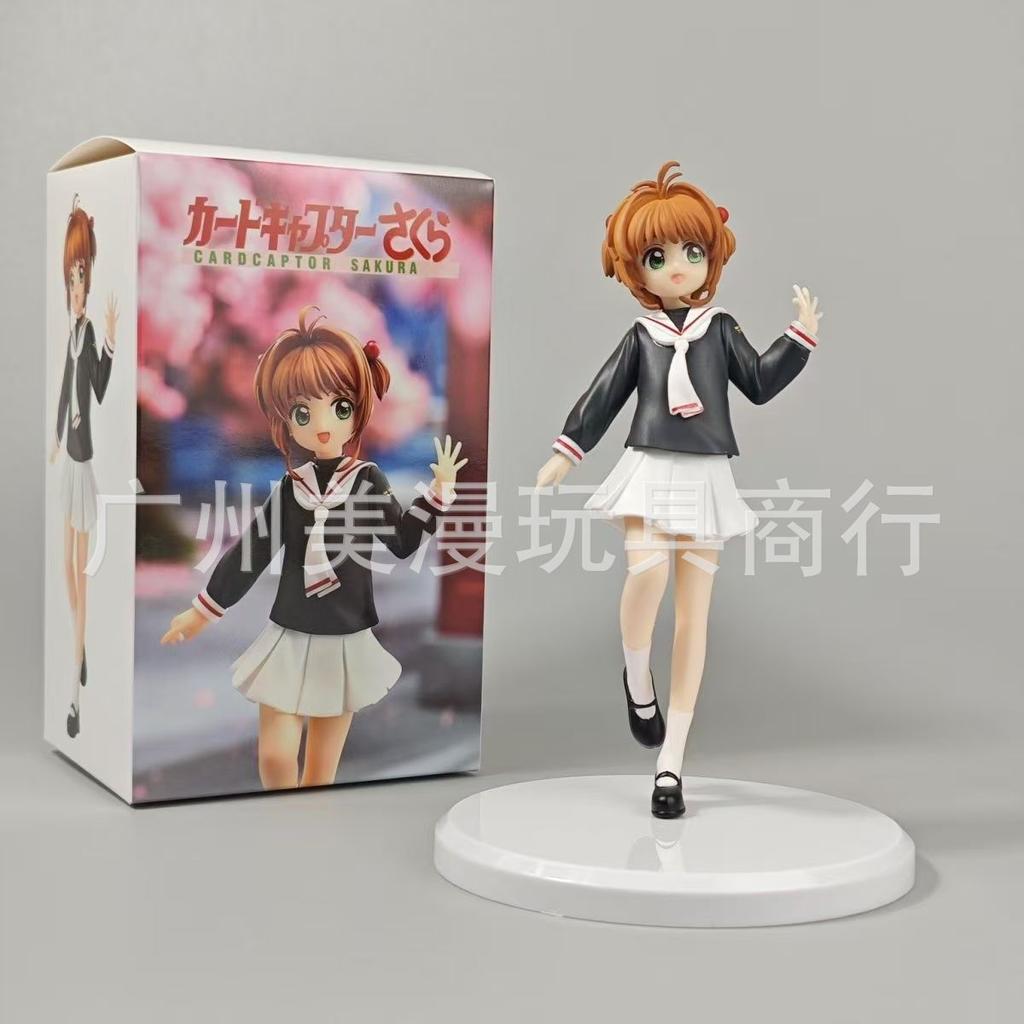 Фигурки из аниме Cardcaptor Sakura Сакура Киномото Томойо Дайдодзи Школьная форма Стоячая 16 см Коллекционная модель для фанатов аниме