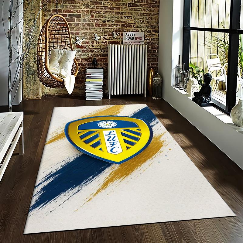 "Blue and Gold LUFC Logo Carpet for Bedroom or Living Room Décor" Suitable for use as an anti-slip for living room bedroom sofas