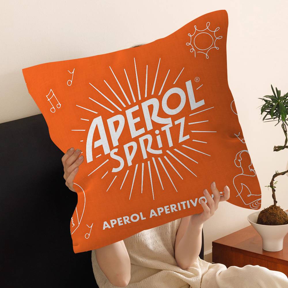 A-Aperol S-Spritz Pillow Cushion Cover Pillowcase Living Room Sofa Home Decor