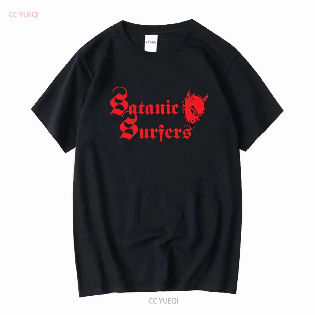 Satanic Surfers Devil Logo T Shirt Vintage Washed Designer Clothes Breathable Versatile Stretched Fashion Slightly Graphic