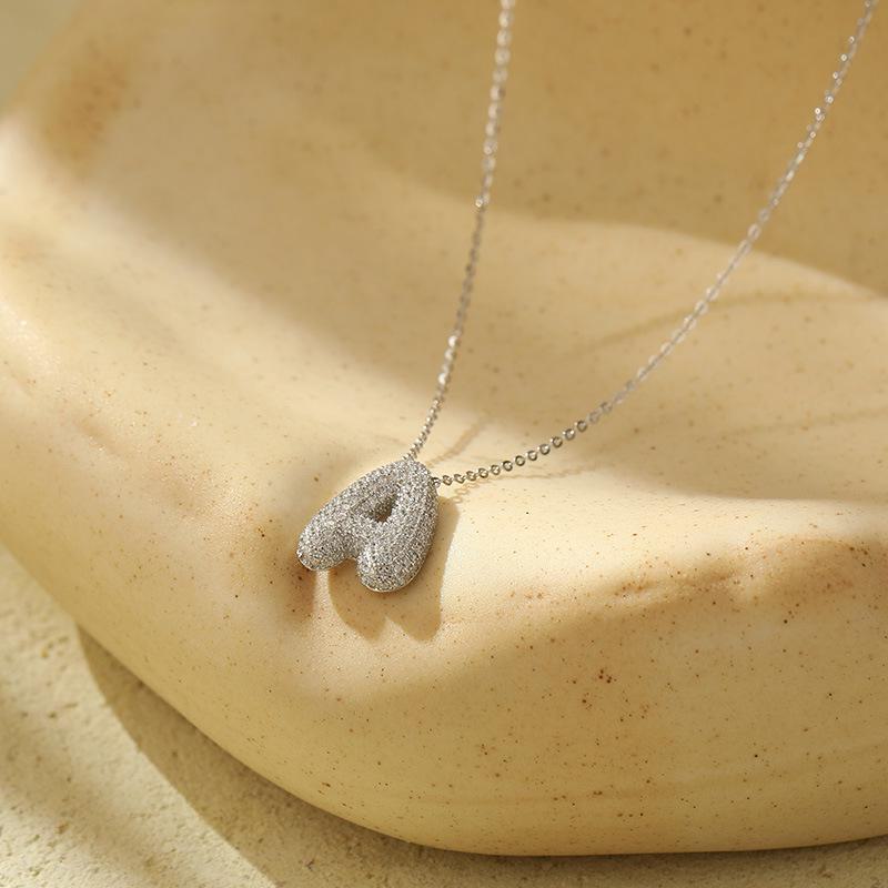 Женское ожерелье Banyan Tree из серебра 925 пробы с 26 буквами бриллиантов в форме пузыря — цепочка на ключицу в европейском и американском стиле хип-хоп.