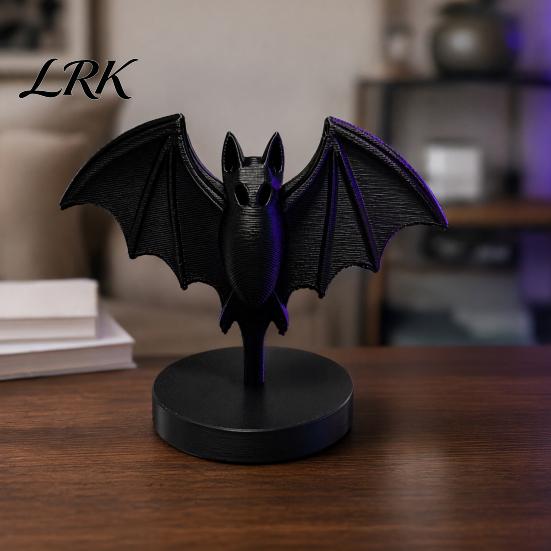 Стабильное основание Летучая мышь Скульптура 3D-печать Готическая Черная Статуэтка с Круглым Основанием, Хэллоуин Коллекционная Фигурка Настольный Декор для Дома, Обеденного Стола