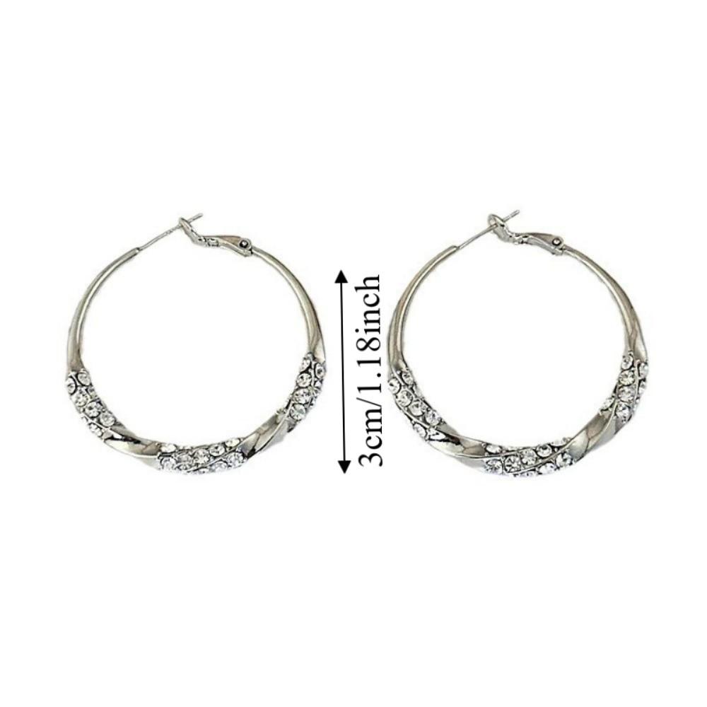 Exaggerated Hoop Earrings Light Luxury Women Ear Jewelry Temperament Large Round Earrings Party