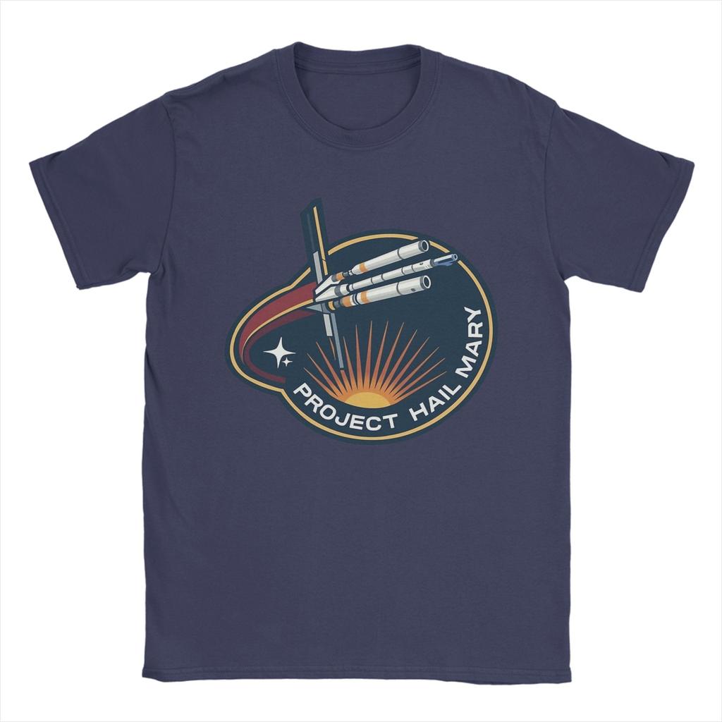 Project Hail Mary Mission Patch T Shirts Mens Cotton Fashion TShirt O Neck Tees Short Sleeve Clothes New Arrival