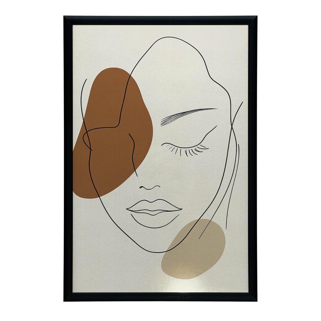 Calm Femininity In Line Calm Femininity In Line, 30X40 Cm, Dark Brown Wooden Frame, 230 Gsm Matte Paper