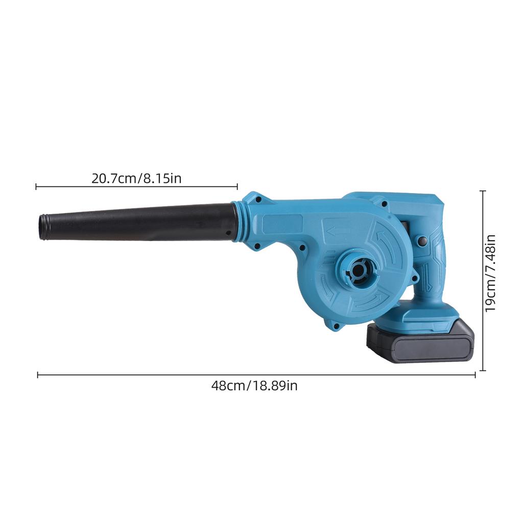 Беспроводная воздуходувка для листьев с 2 батареями 2-в-1, 21 В, аккумуляторная электрическая воздуходувка и пылесос, 63 миль в час