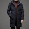 Высококачественное пальто, мужская пуховая куртка средней и длинной длины, зимняя теплая, белый утиный пух, бизнес