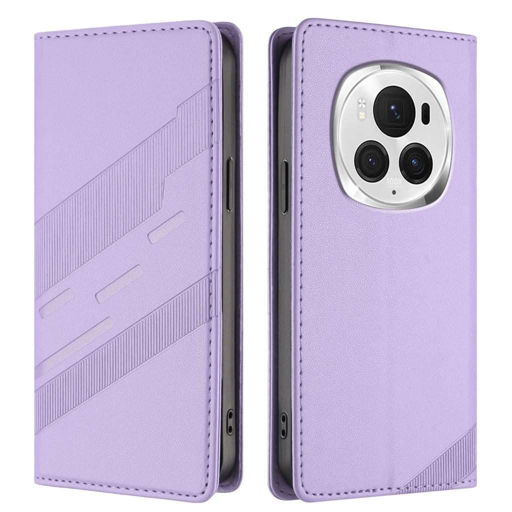 For Honor Magic6 Pro 5G Phone Cases Punk Style Imprinted Wallet Stand Leather Cover