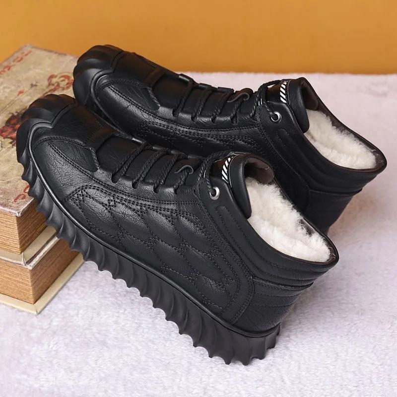 Fashion Men Cotton Shoes Winter Plush Insulated Shoe Cold Snow Resistant Work Boot Comfortable Outdoor Casual Shoes Fashion Ankle Boots