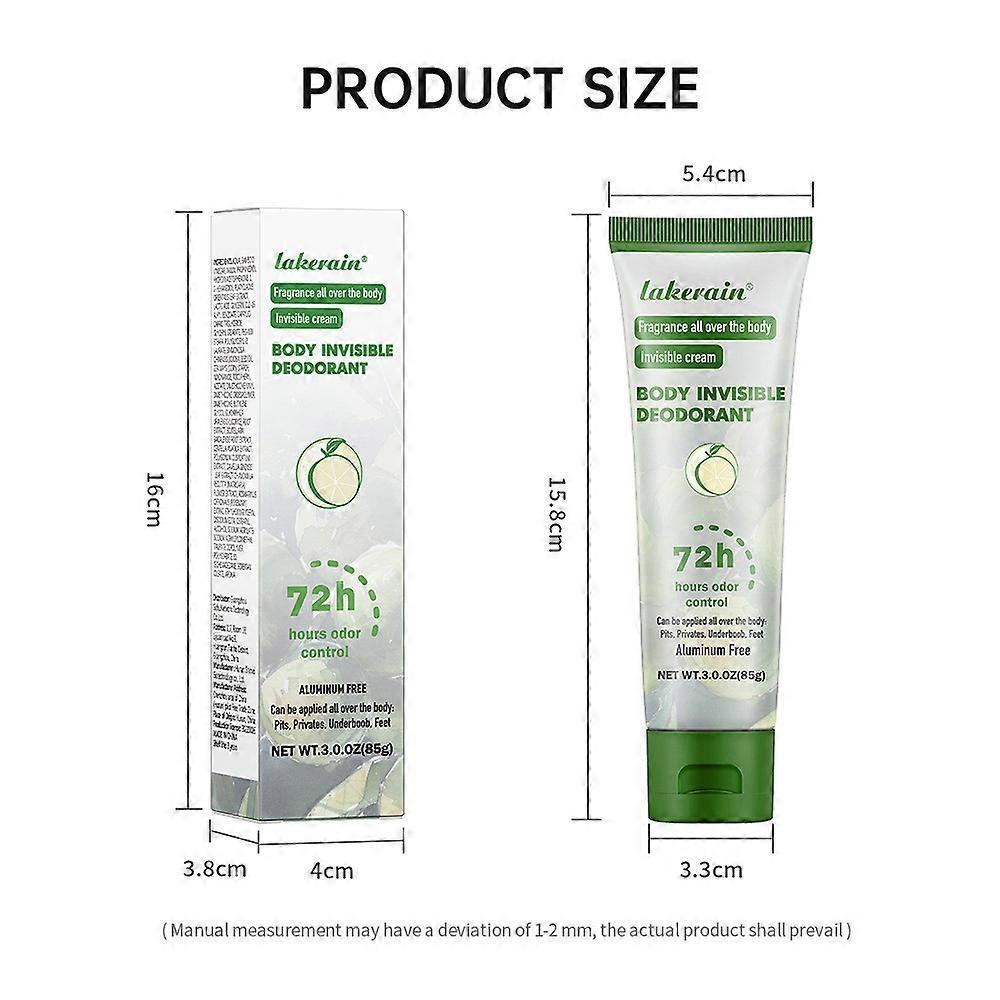 Women Body Deodorant Cream, Odor Removing Invisible Cream, 72 Hour Odor Control for Armpit Private Parts, Full Body Deodorant for Women