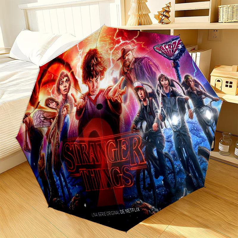 Stranger Sci-fi Adventure Umbrella 8-Frame for Travel, camping, Casual Lightweight Portable Umbrella, Essential for every family Holidays Gift