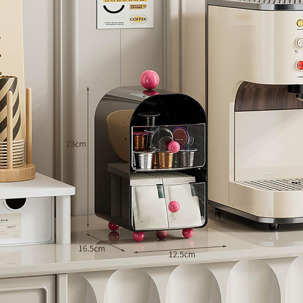 Акриловый ящик для хранения чайных пакетиков, двухслойный контейнер для хранения, новый прозрачный витринный офис