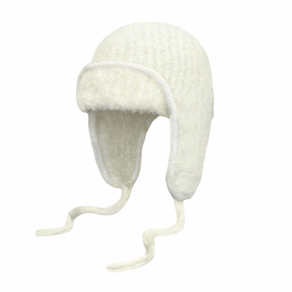 Solid Color Knitted Woolen Hat Korean Style Woolen Crochet Cap Casual Knitted Flying Cap  Outdoor