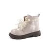 Girls' Solid Color Short Boots Autumn New Children's Pearl Flower Cute Bow Princess Martin Boots Single Boots