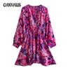 Women's Dress Summer Floral Printed Overlay Embellished A-line Short Dresses