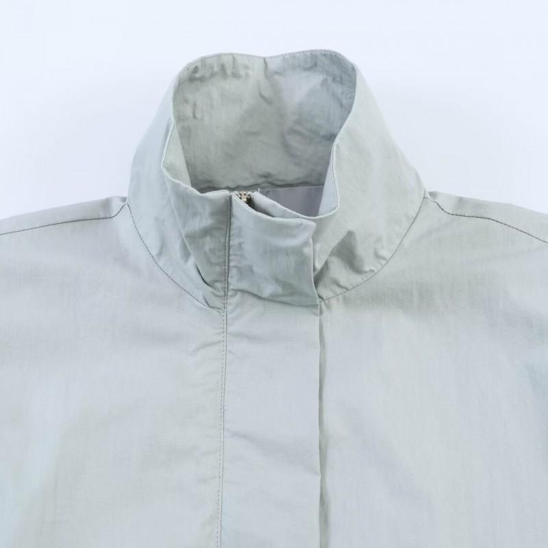 2026 Womens Street Fashion Stand Collar Zip Jacket Solid Color Loose Fit Casual Outerwear