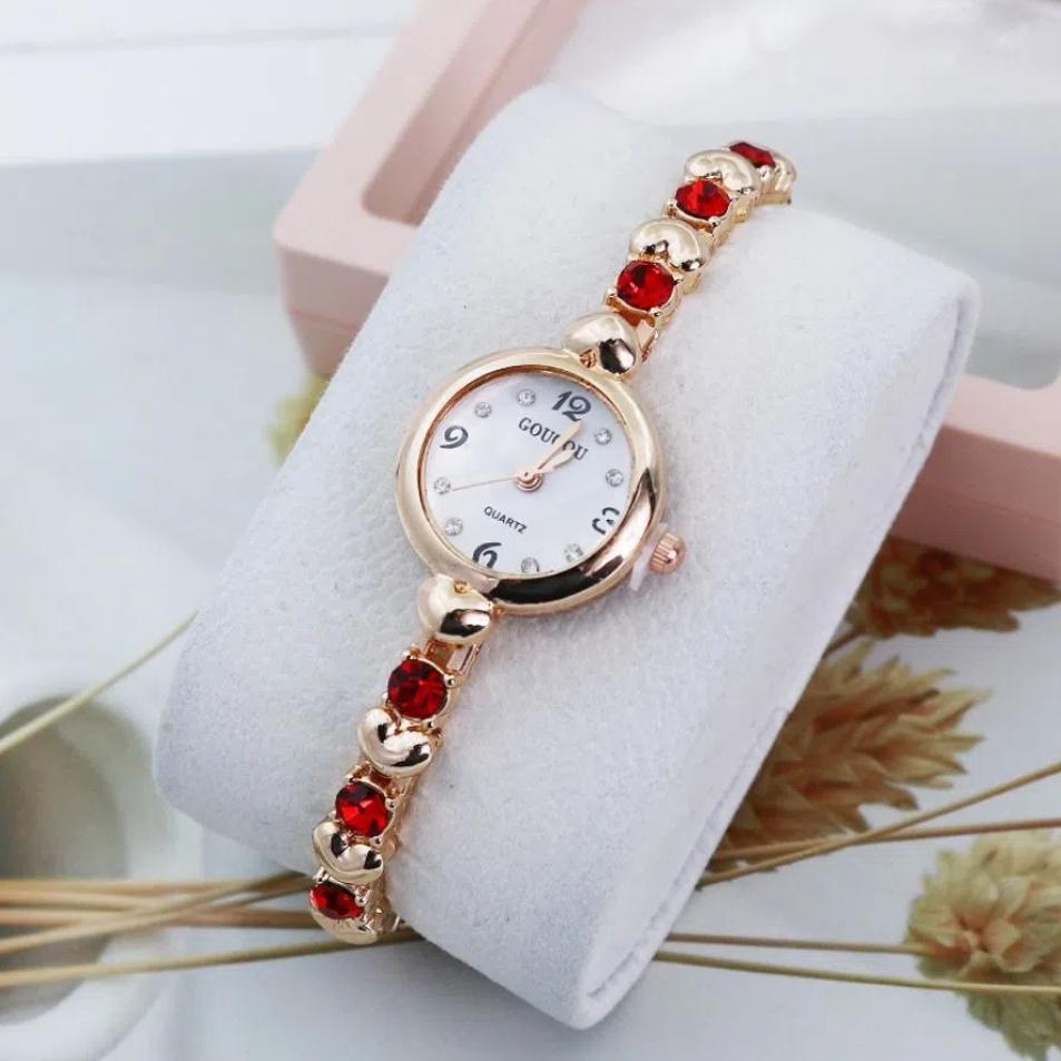 Легкие роскошные женские браслетные часы Элегантные кварцевые наручные часы Кварцевые часы со стразами Женские