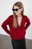 Women's Elegance Style Cardigan Black Soft Textured Zipper Knitwear Cardigan