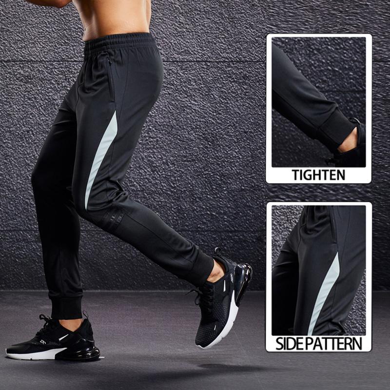 Men's Jogging Pants With Zip Pockets Football Training Pants Casual Basketball Sports Trousers Loose Sweatpants