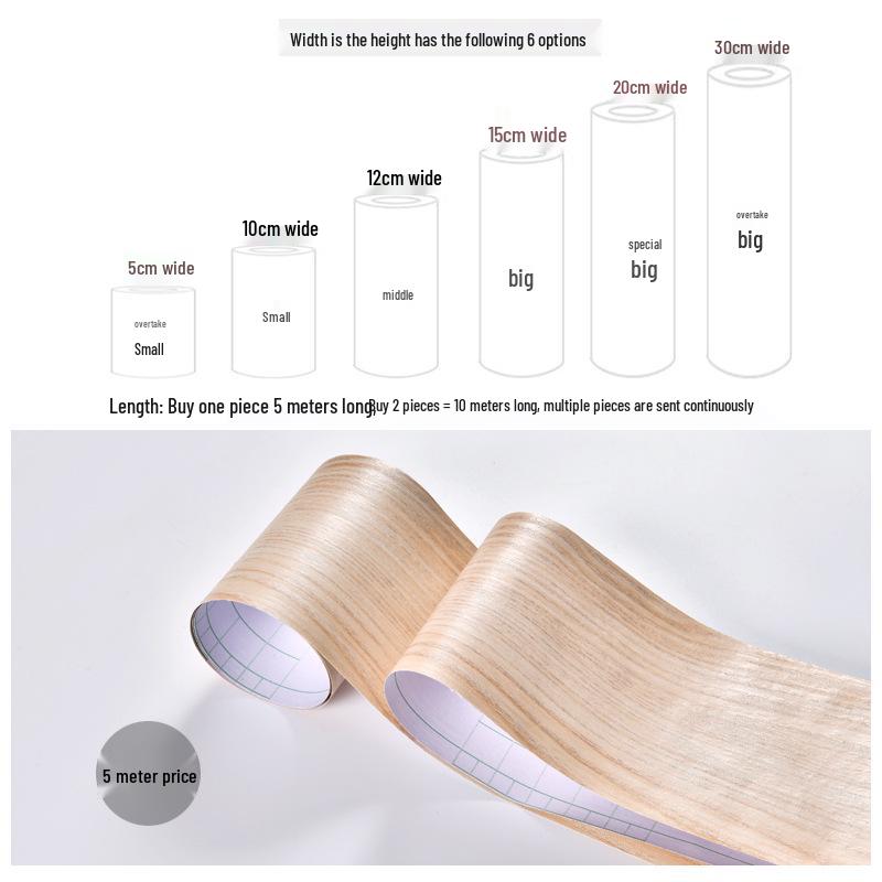 Водонепроницаемая самоклеящаяся наклейка с текстурой дерева для плинтуса и кромочная лента для отделки кромок мебели и декора плинтуса