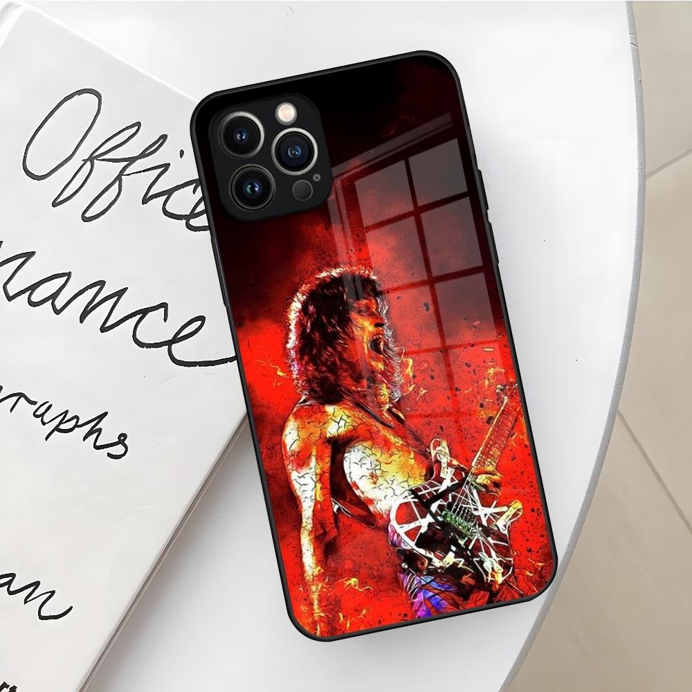 Чехол для телефона с графикой гитары Эдди Ван Халена для Iphone 17 16 Air 15 14 12 11 13 Pro Max Mini X Xr Xs Se Стеклянная крышка Puls
