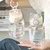 Бутылка для воды Kawaii с кроликом 500 мл, портативная милая чашка для питья в форме ушек с соломинкой и крышкой, летняя посуда для питья для кемпинга на открытом воздухе