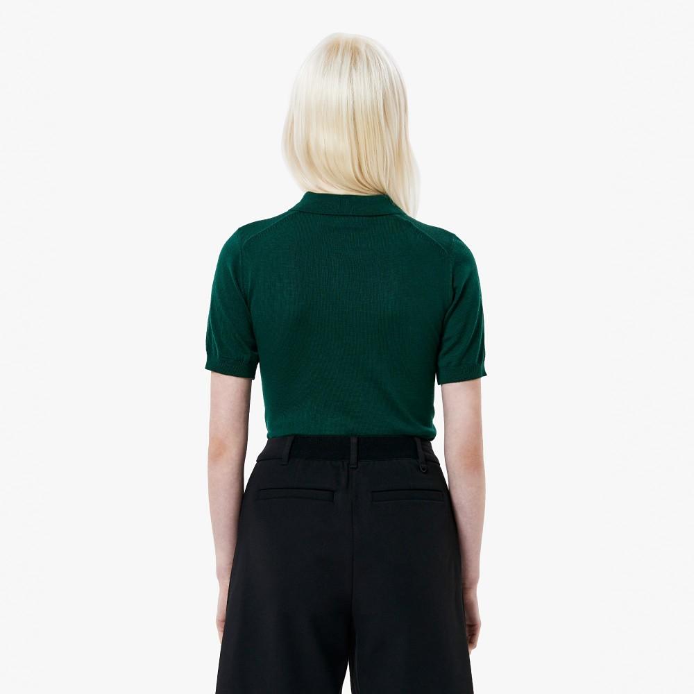 Lacoste Женский мягкий шерстяной короткий свитер-поло PF525E-55N132