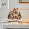 Small Christmas Ornaments for Shelves Acrylic Table Decor Gingerbread House Tree Ornaments Waterproof Holiday Desktop Decorations Living Room
