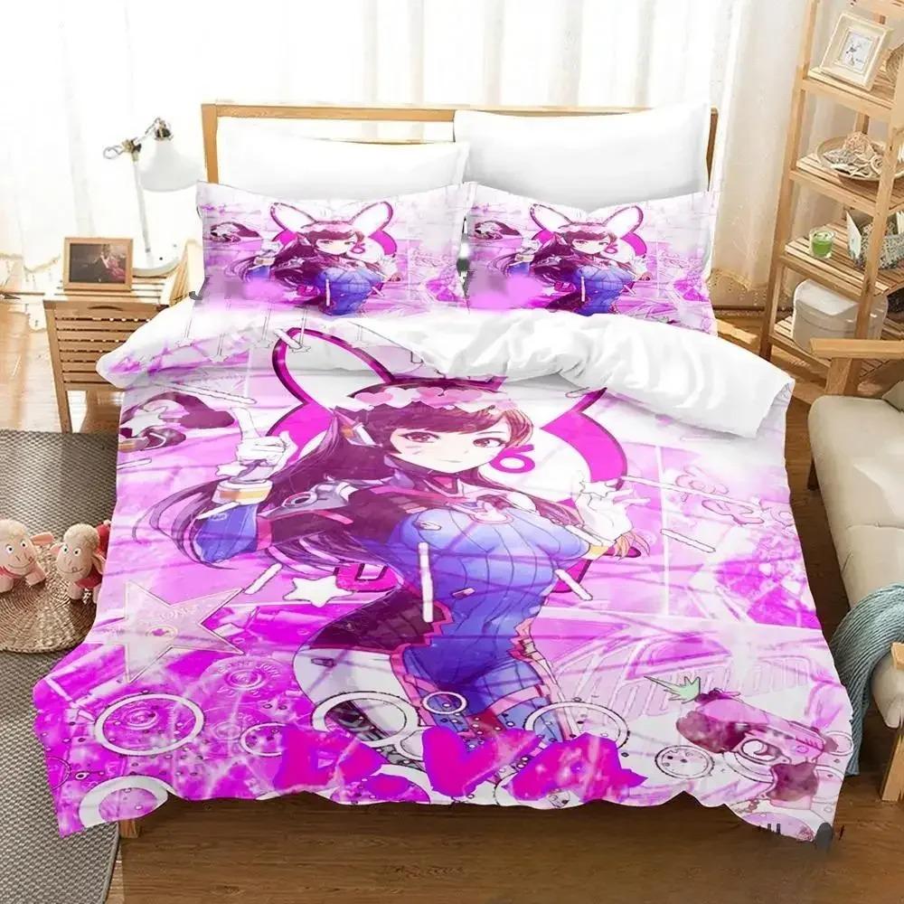 Новый Аниме Dva Overwatch Комплект постельного белья Пододеяльник Одеяло Подушка King Queen Twin Размер для Мальчиков Девочек Взрослых