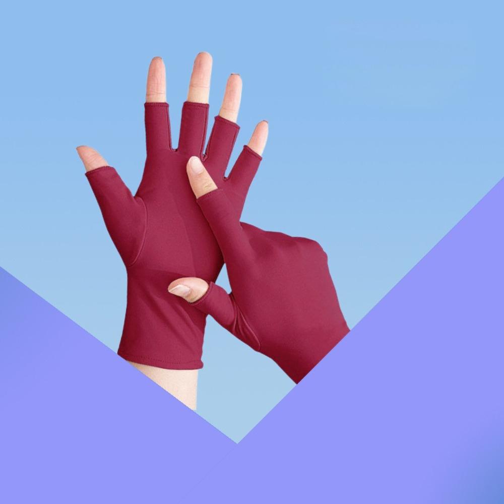 Дышащие солнцезащитные перчатки с полупальцем, перчатки из ледяного шелка, новые перчатки для покраски ногтей, лето