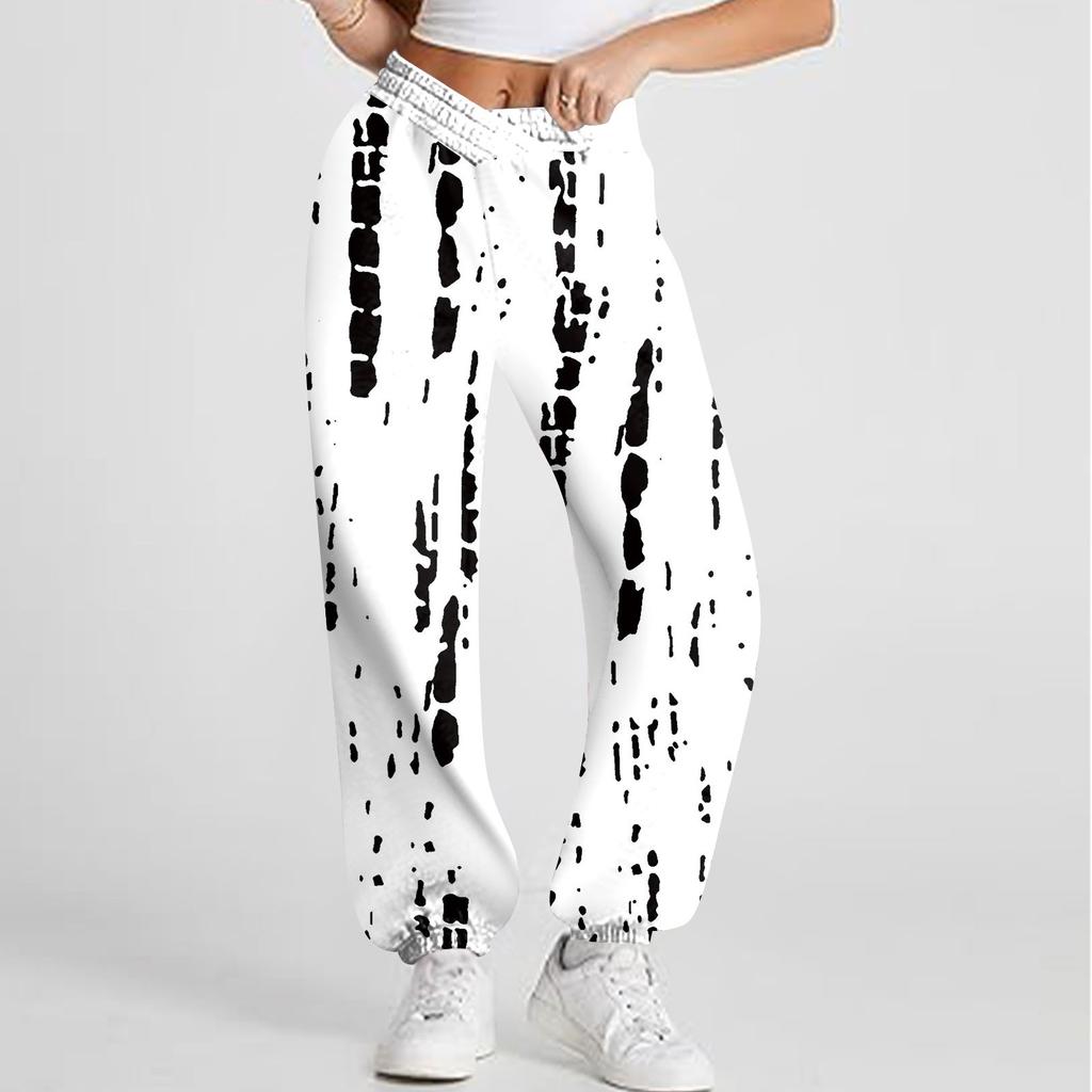 Women's Casual Fashion Printed Sweatpants Sweatpants Trousers Elastic Waisted Drawstring Pants