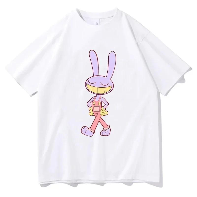 Футболка из чистого хлопка для мужчин The Amazing Rabbit, футболка с принтом в стиле аниме, унисекс, футболка с короткими рукавами, повседневные летние топы, футболки, одежда