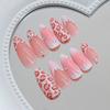 Pink Leopard Print French Blush Sparkling Diamond Bow Sweet Versatile, Wind Removable Wear Armor 24 Pieces