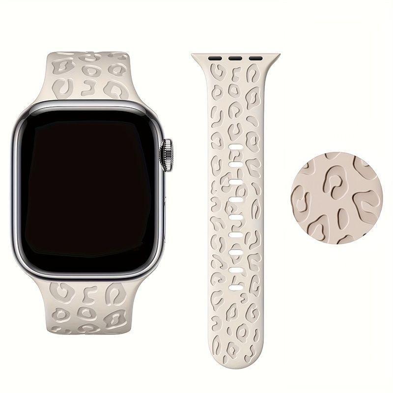 Leopard Silicone Strap for Apple Watch S9 Strap 49mm 44mm 40mm 45/41mm 42mm 38mm 44mm iWatch Series Sports Strap