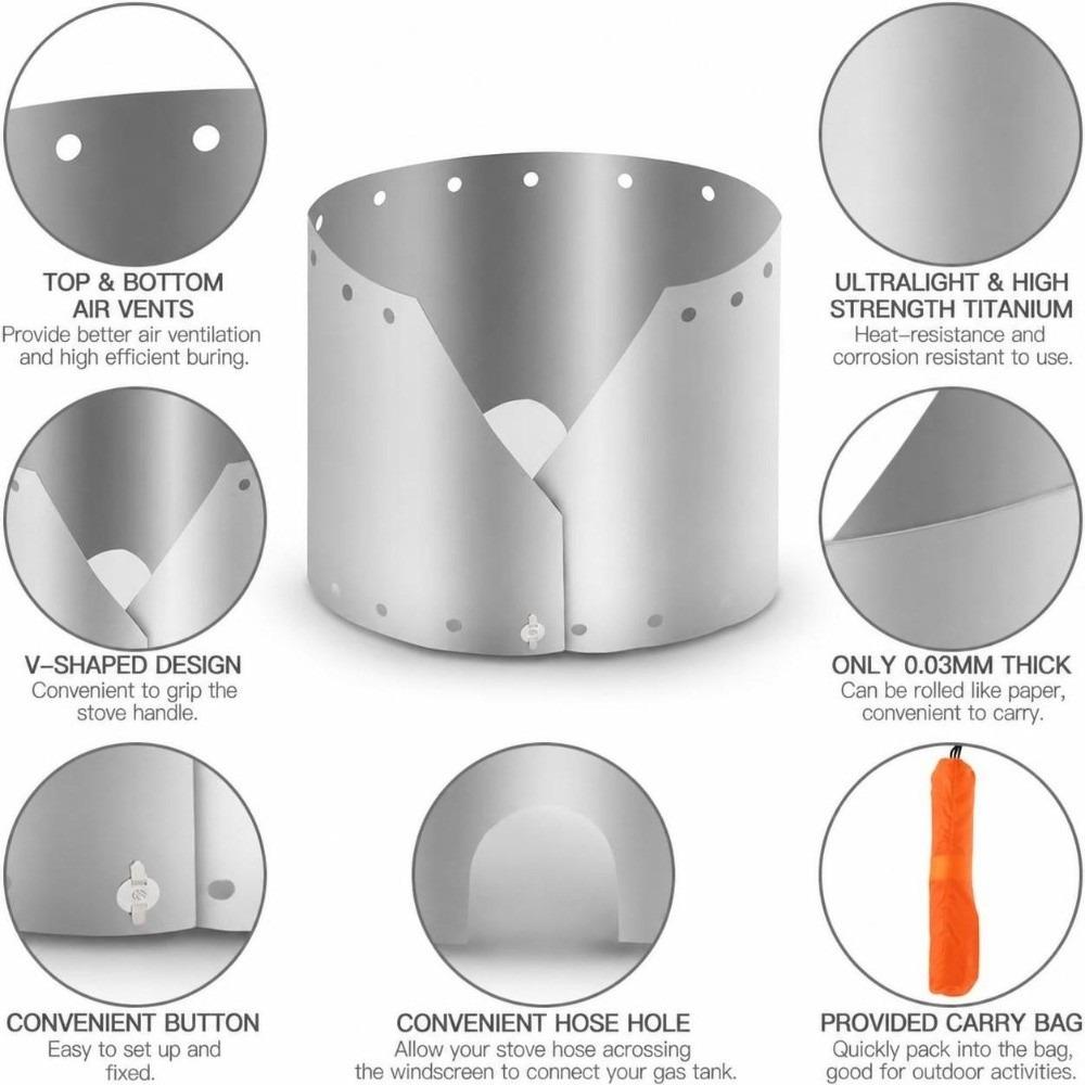 Ultralight Titanium Camping Stove Windscreen Camping Stove Wind Screen Camping Stove Protection