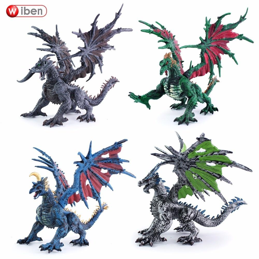 Wiben Dragon Simulation Dinosaur Toy Figure Vinyl Model Plastic Mounting Puzzle Dragon Toys