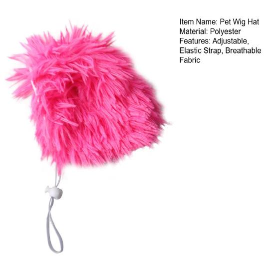 Парик для питомца Шапка Подкладка из дышащей ткани Легкий Забавный Афро прическа Парик для кошки с эластичной лентой-стрейч Регулируемая пряжка Аксессуар для собаки